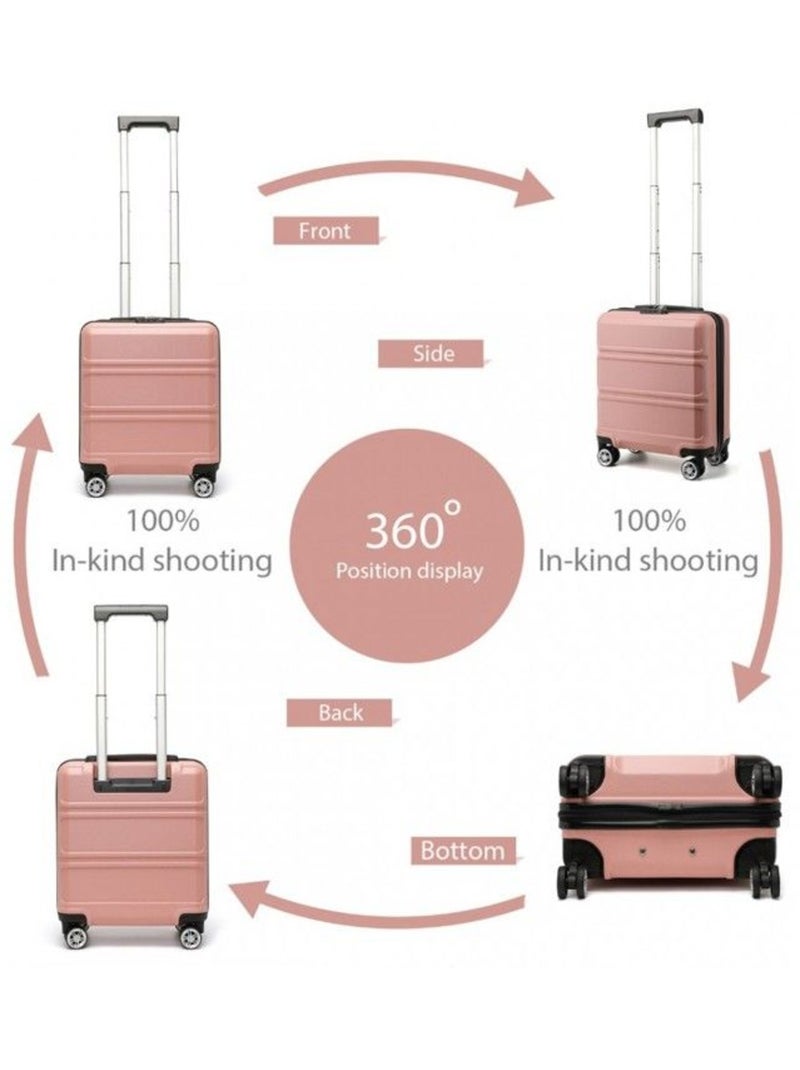 Valise cabine - 45x35x20 cm abs 4 roulettes serrure tsa - kono Rose - Kiabi