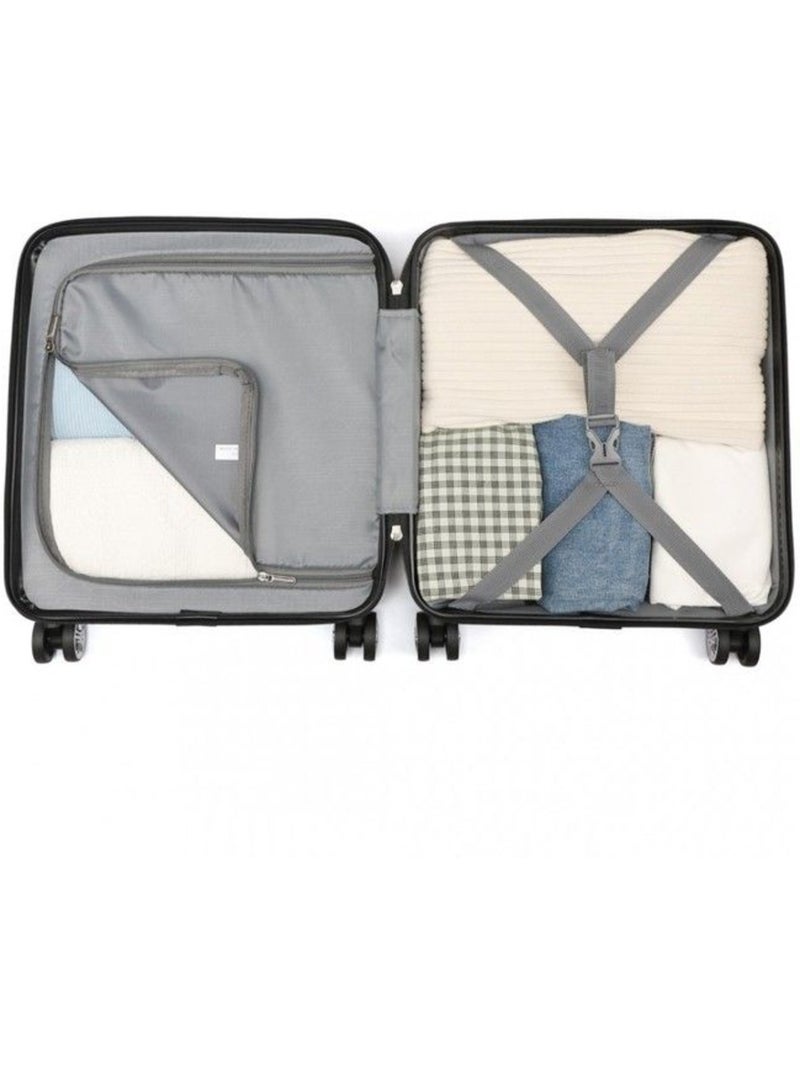 Valise cabine - 45x35x20 cm, rigide abs, 4 roues, serrure tsa - kono Gris - Kiabi