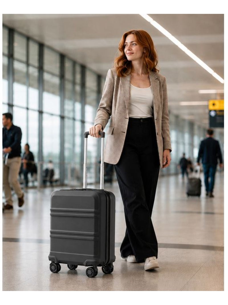 Valise cabine - 45x36x20 cm abs 4 roulettes serrure tsa - kono Gris - Kiabi