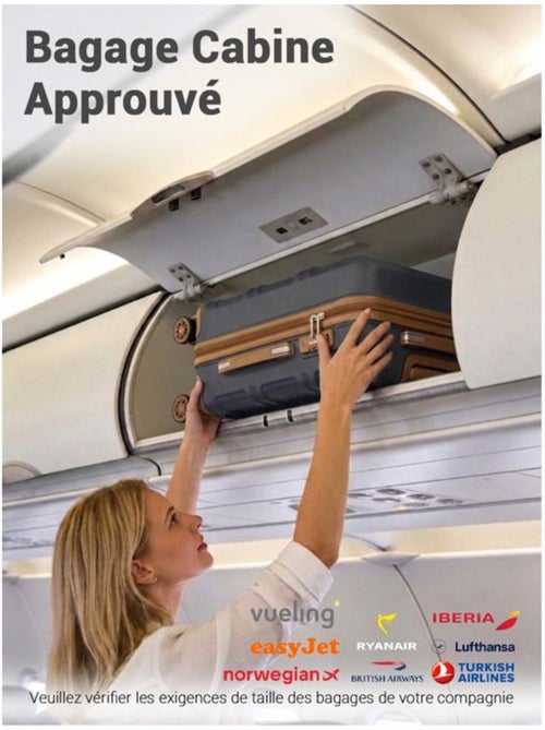 Valise cabine - 45x36x20 cm abs+pc 4 roulettes - kono - Kiabi Valise cabine - 45x36x20 cm abs+pc 4 roulettes - kono - Kiabi