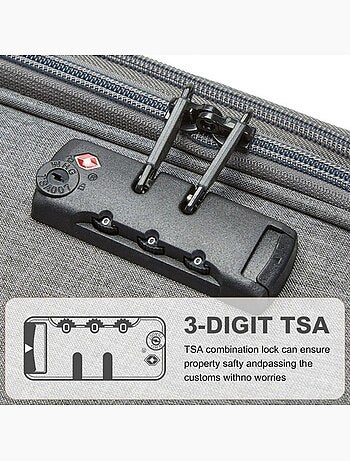 Valise cabine - 50x40x20 cm, souple, 4 roues 360°, serrure tsa - british traveller