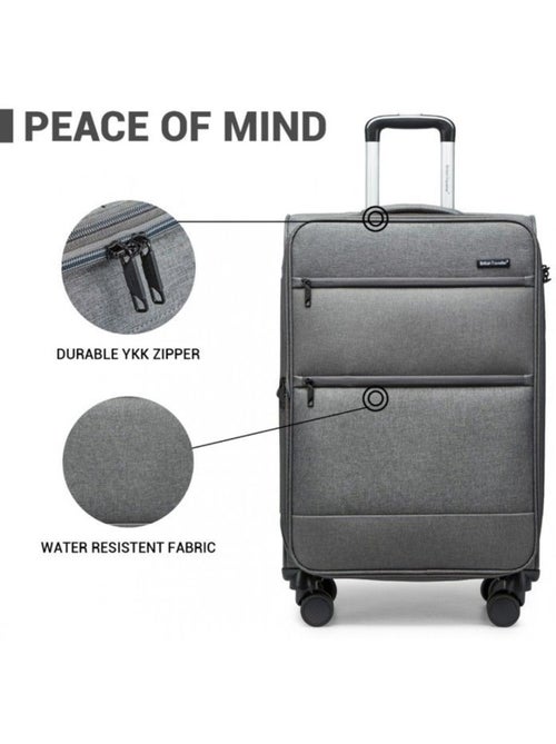 Valise cabine - 50x40x20 cm, souple, 4 roues 360°, serrure tsa - british traveller - Kiabi Valise cabine - 50x40x20 cm, souple, 4 roues 360°, serrure tsa - british traveller - Kiabi