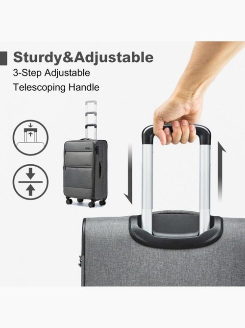Valise cabine - 50x40x20 cm, souple, 4 roues 360°, serrure tsa - british traveller - Kiabi Valise cabine - 50x40x20 cm, souple, 4 roues 360°, serrure tsa - british traveller - Kiabi