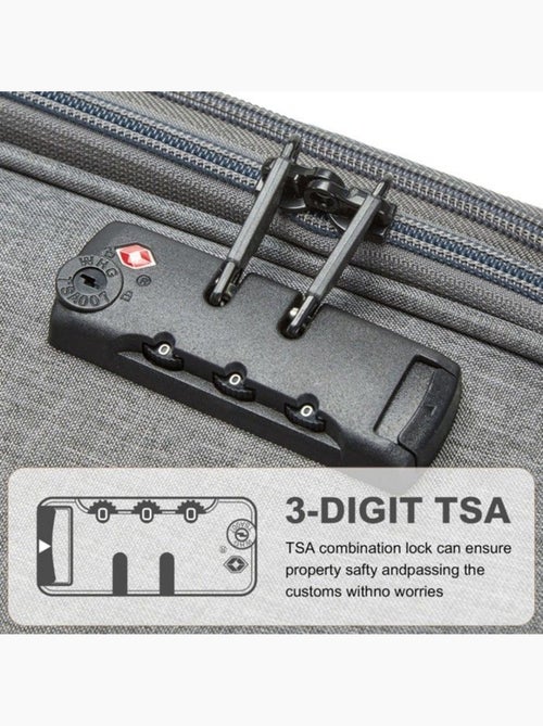 Valise cabine - 50x40x20 cm, souple, 4 roues 360°, serrure tsa - british traveller - Kiabi Valise cabine - 50x40x20 cm, souple, 4 roues 360°, serrure tsa - british traveller - Kiabi