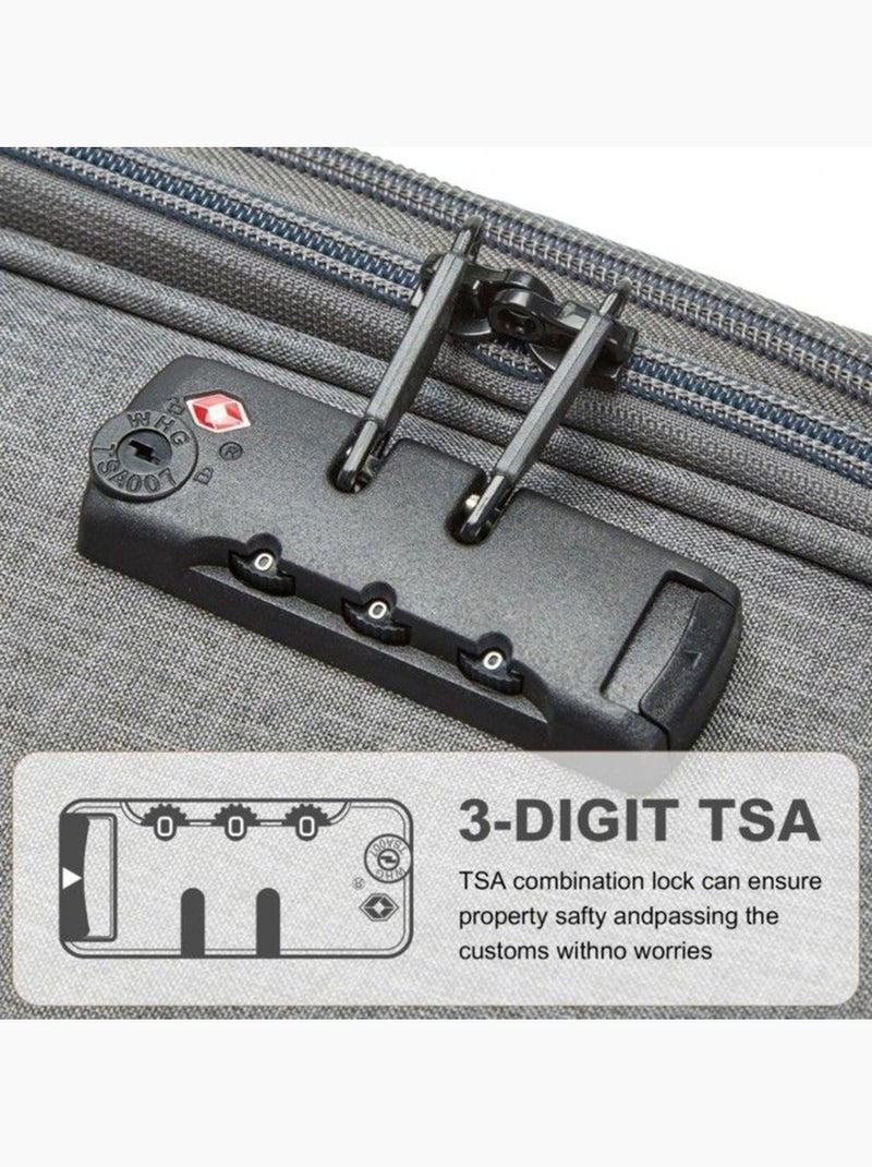 Valise cabine - 50x40x20 cm, souple, 4 roues 360°, serrure tsa - british traveller Gris - Kiabi