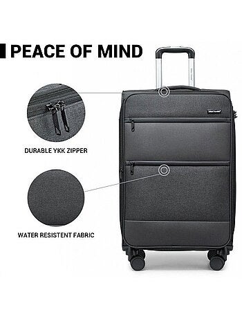 Valise cabine - 50x40x20 cm souple 4 roulettes serrure tsa - british traveller