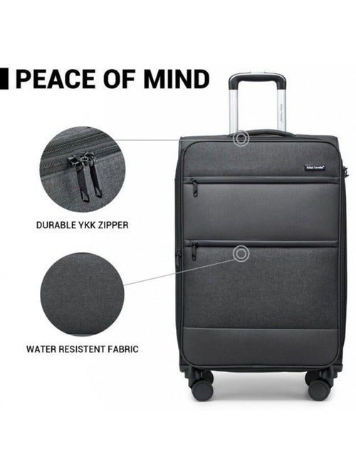 Valise cabine - 50x40x20 cm souple 4 roulettes serrure tsa - british traveller - Kiabi Valise cabine - 50x40x20 cm souple 4 roulettes serrure tsa - british traveller - Kiabi