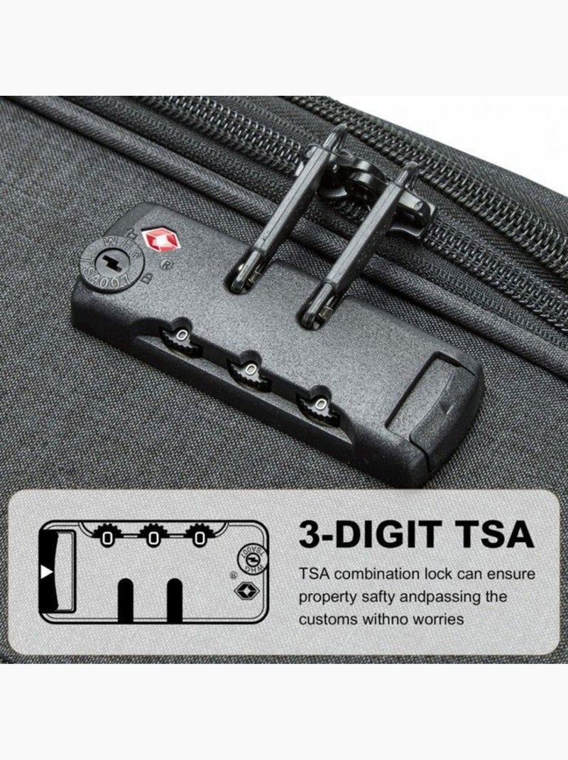 Valise cabine - 50x40x20 cm souple 4 roulettes serrure tsa - british traveller Noir - Kiabi