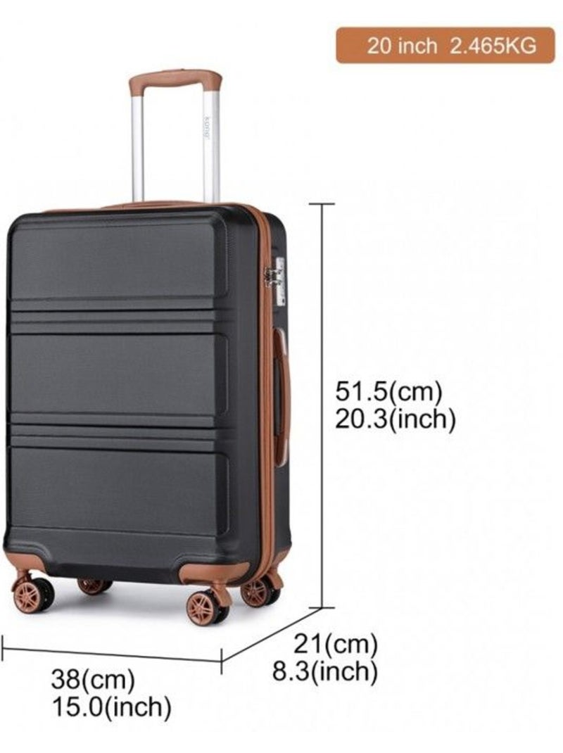Valise cabine - 51.5x38x21 cm abs 41 l tsa - kono Noir - Kiabi