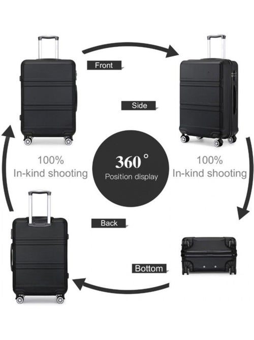 Valise cabine - 51.5x38x21 cm, rigide abs, 4 roues 360°, serrure tsa - kono - Kiabi Valise cabine - 51.5x38x21 cm, rigide abs, 4 roues 360°, serrure tsa - kono - Kiabi