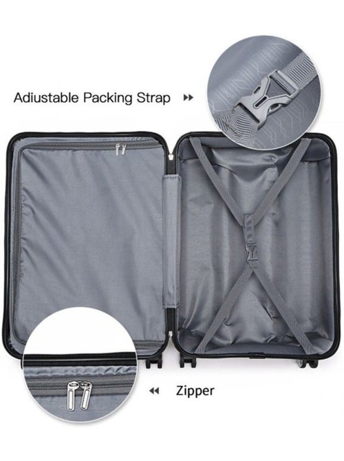 Valise cabine - 51.5x38x21 cm, rigide abs, 4 roues 360°, serrure tsa - kono - Kiabi Valise cabine - 51.5x38x21 cm, rigide abs, 4 roues 360°, serrure tsa - kono - Kiabi