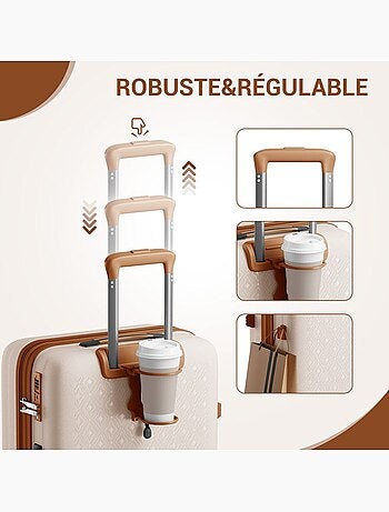 Valise cabine - 53.5x37x24 cm polypropylène 4 roulettes serrure tsa - kono