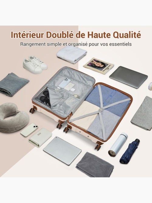 Valise cabine - 53.5x37x24 cm polypropylène 4 roulettes serrure tsa - kono - Kiabi Valise cabine - 53.5x37x24 cm polypropylène 4 roulettes serrure tsa - kono - Kiabi