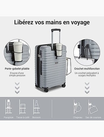 Valise cabine - 53.5x37x24 cm polypropylène 4 roulettes serrure tsa - kono