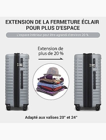 Valise cabine - 53.5x37x24 cm polypropylène 4 roulettes serrure tsa - kono