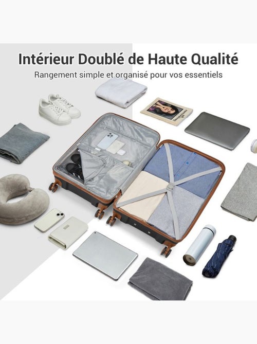 Valise cabine - 53.5x37x24 cm polypropylène 4 roulettes serrure tsa - kono - Kiabi Valise cabine - 53.5x37x24 cm polypropylène 4 roulettes serrure tsa - kono - Kiabi