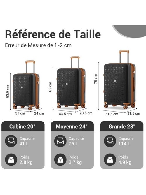 Valise cabine - 53.5x37x24 cm polypropylène 4 roulettes serrure tsa - kono - Kiabi Valise cabine - 53.5x37x24 cm polypropylène 4 roulettes serrure tsa - kono - Kiabi