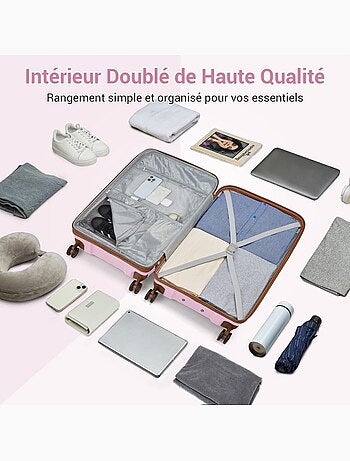Valise cabine - 53.5x37x24 cm polypropylène 4 roulettes serrure tsa - kono