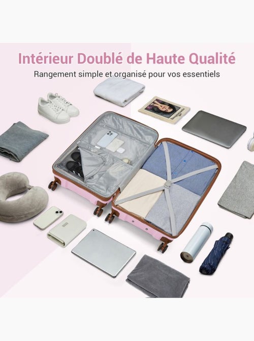 Valise cabine - 53.5x37x24 cm polypropylène 4 roulettes serrure tsa - kono - Kiabi Valise cabine - 53.5x37x24 cm polypropylène 4 roulettes serrure tsa - kono - Kiabi