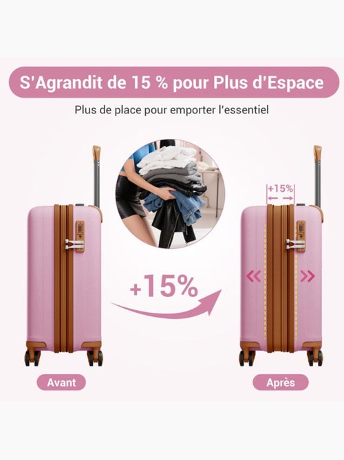 Valise cabine - 53.5x37x24 cm polypropylène 4 roulettes serrure tsa - kono - Kiabi Valise cabine - 53.5x37x24 cm polypropylène 4 roulettes serrure tsa - kono - Kiabi