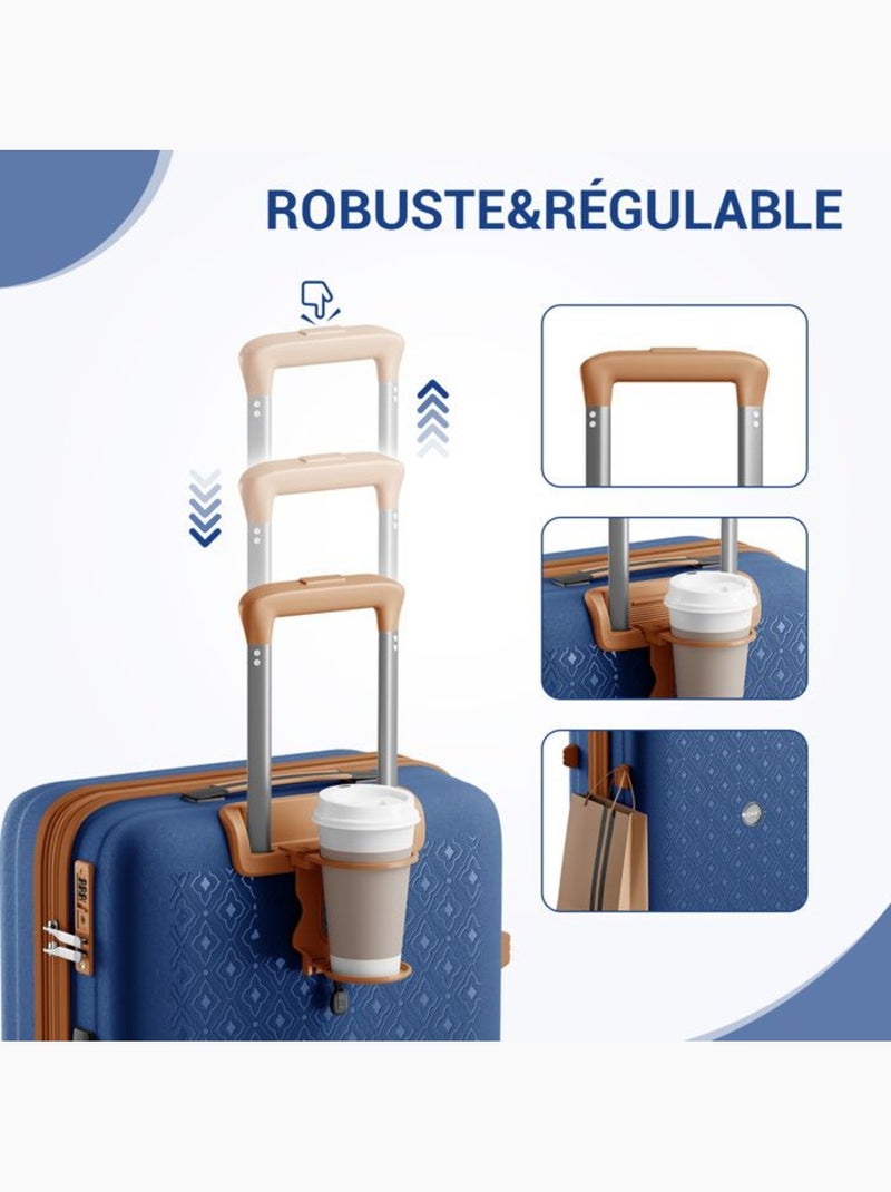 Valise cabine - 53.5x37x24 cm, polypropylène (pp), 4 roues, serrure tsa - kono Bleu - Kiabi