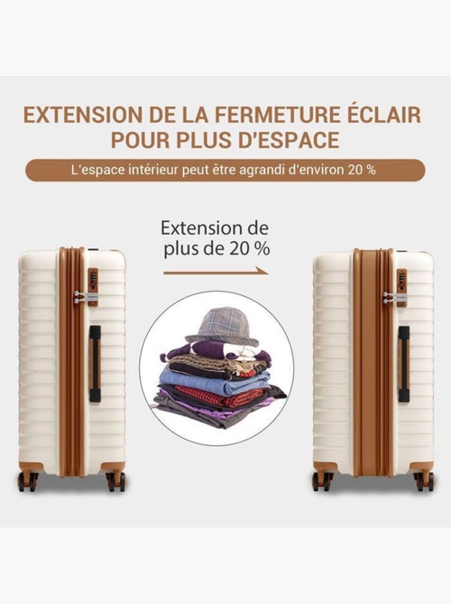 Valise cabine - 53.5x37x24 cm, rigide polypropylène (pp), extensible, 4 roues 360° - kono - Kiabi Valise cabine - 53.5x37x24 cm, rigide polypropylène (pp), extensible, 4 roues 360° - kono - Kiabi