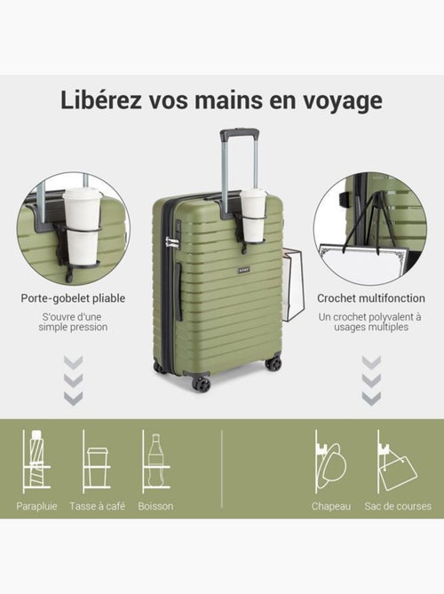 Valise cabine - 53.5x37x24 cm, rigide polypropylène (pp), extensible, 4 roues 360° - kono - Kiabi Valise cabine - 53.5x37x24 cm, rigide polypropylène (pp), extensible, 4 roues 360° - kono - Kiabi
