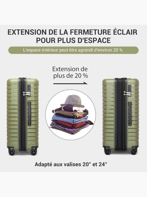 Valise cabine - 53.5x37x24 cm, rigide polypropylène (pp), extensible, 4 roues 360° - kono - Kiabi Valise cabine - 53.5x37x24 cm, rigide polypropylène (pp), extensible, 4 roues 360° - kono - Kiabi
