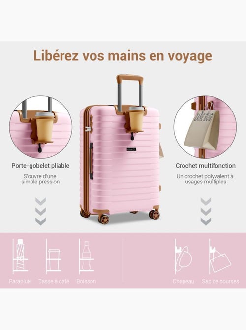 Valise cabine - 53.5x37x24 cm, rigide polypropylène (pp), extensible, 4 roues 360° - kono - Kiabi Valise cabine - 53.5x37x24 cm, rigide polypropylène (pp), extensible, 4 roues 360° - kono - Kiabi