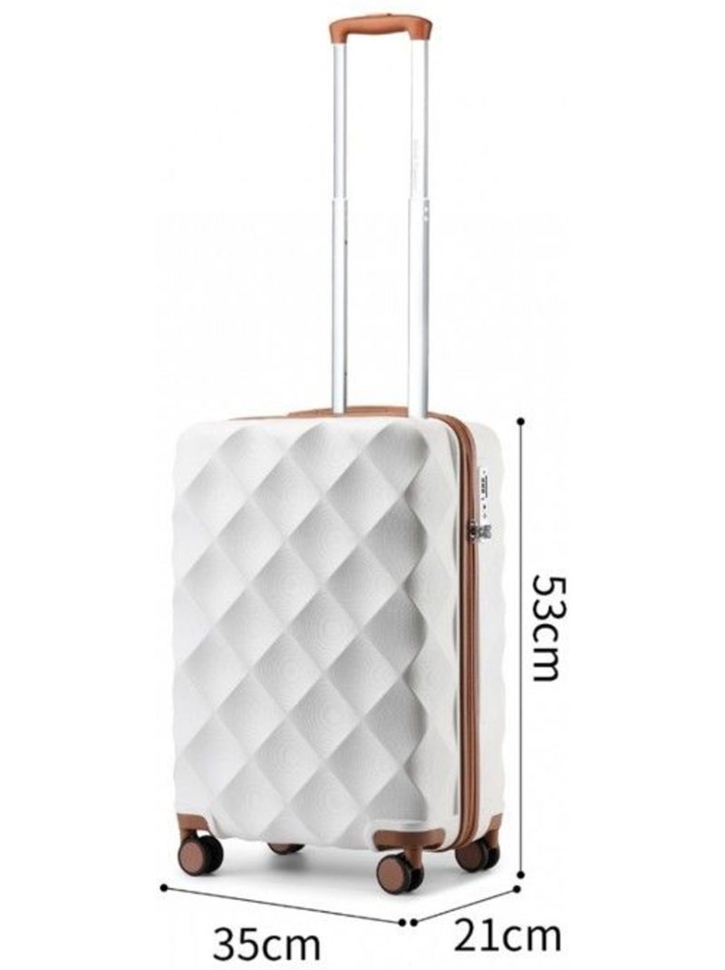 Valise cabine - 53x35x21 cm, 4 roues 360°, serrure tsa - british traveller Blanc - Kiabi