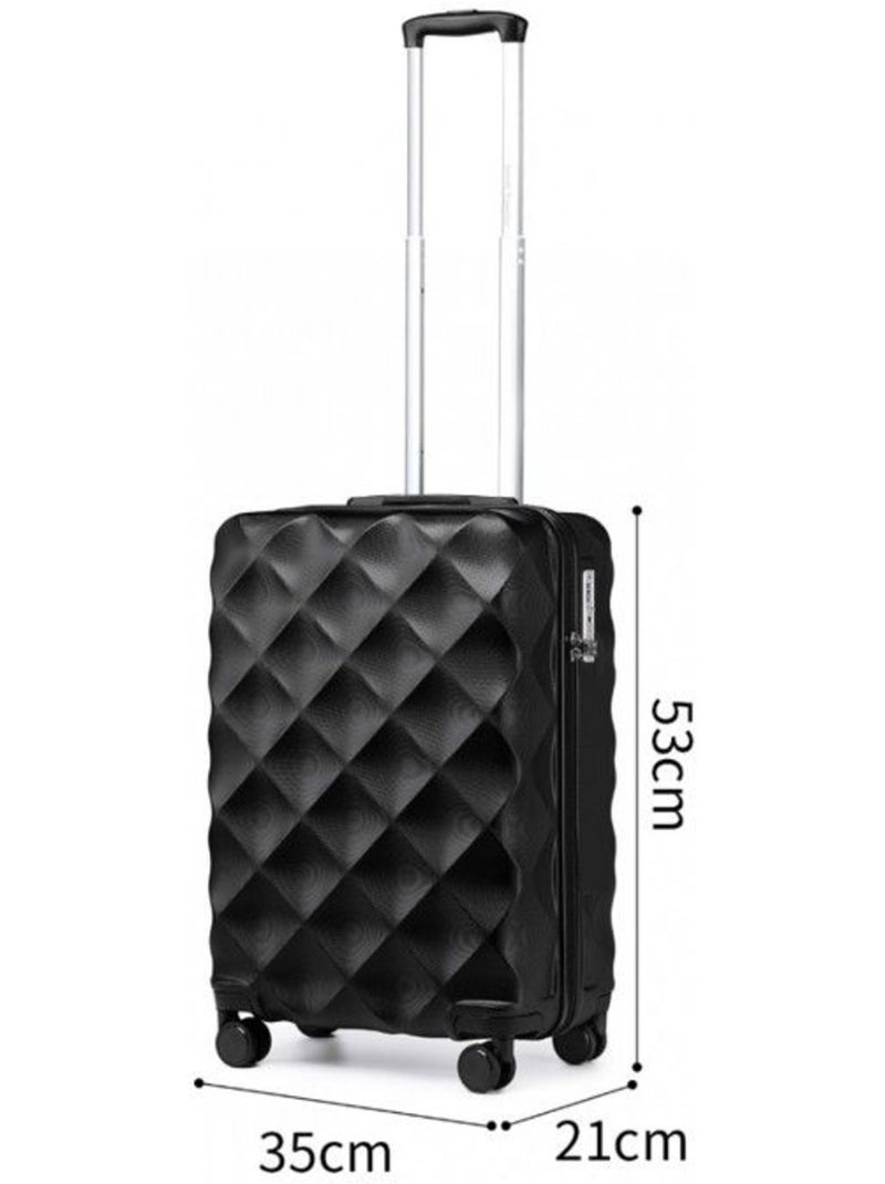 Valise cabine - 53x35x21 cm, 4 roues 360°, serrure tsa - british traveller Noir - Kiabi