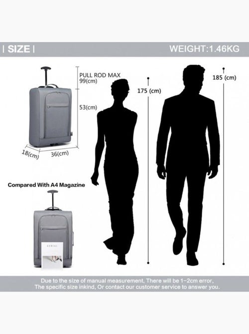 Valise cabine - 53x36x18 cm, souple - kono - Kiabi Valise cabine - 53x36x18 cm, souple - kono - Kiabi