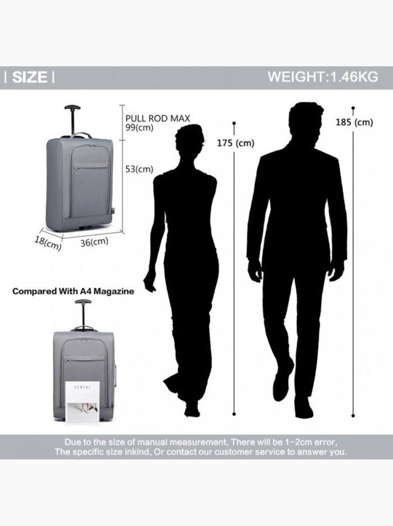 Valise cabine - 53x36x18 cm, souple - kono Gris - Kiabi