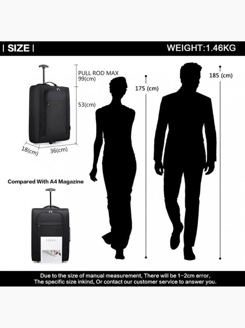 Valise cabine - 53x36x18 cm, souple - kono Noir - Kiabi