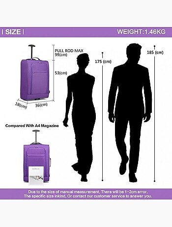 Valise cabine - 53x36x18 cm, souple - kono