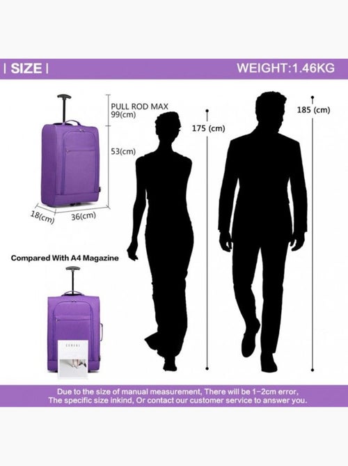 Valise cabine - 53x36x18 cm, souple - kono - Kiabi