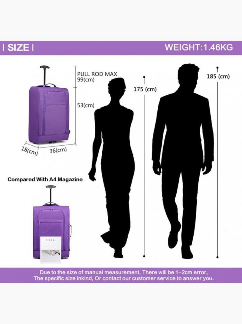 Valise cabine - 53x36x18 cm, souple - kono Violet - Kiabi