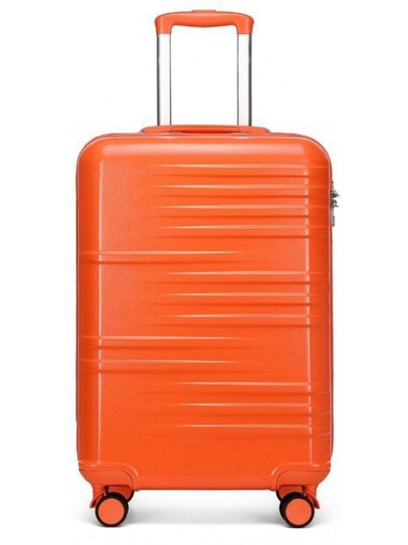 Valise cabine - 54x36.5x21.5 cm abs+pc 4 roulettes serrure tsa - british traveller Orange - Kiabi