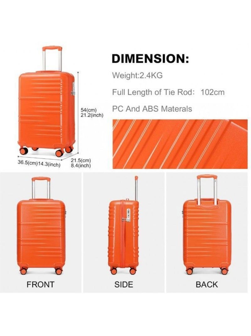 Valise cabine - 54x36.5x21.5 cm abs+pc 4 roulettes serrure tsa - british traveller Orange - Kiabi