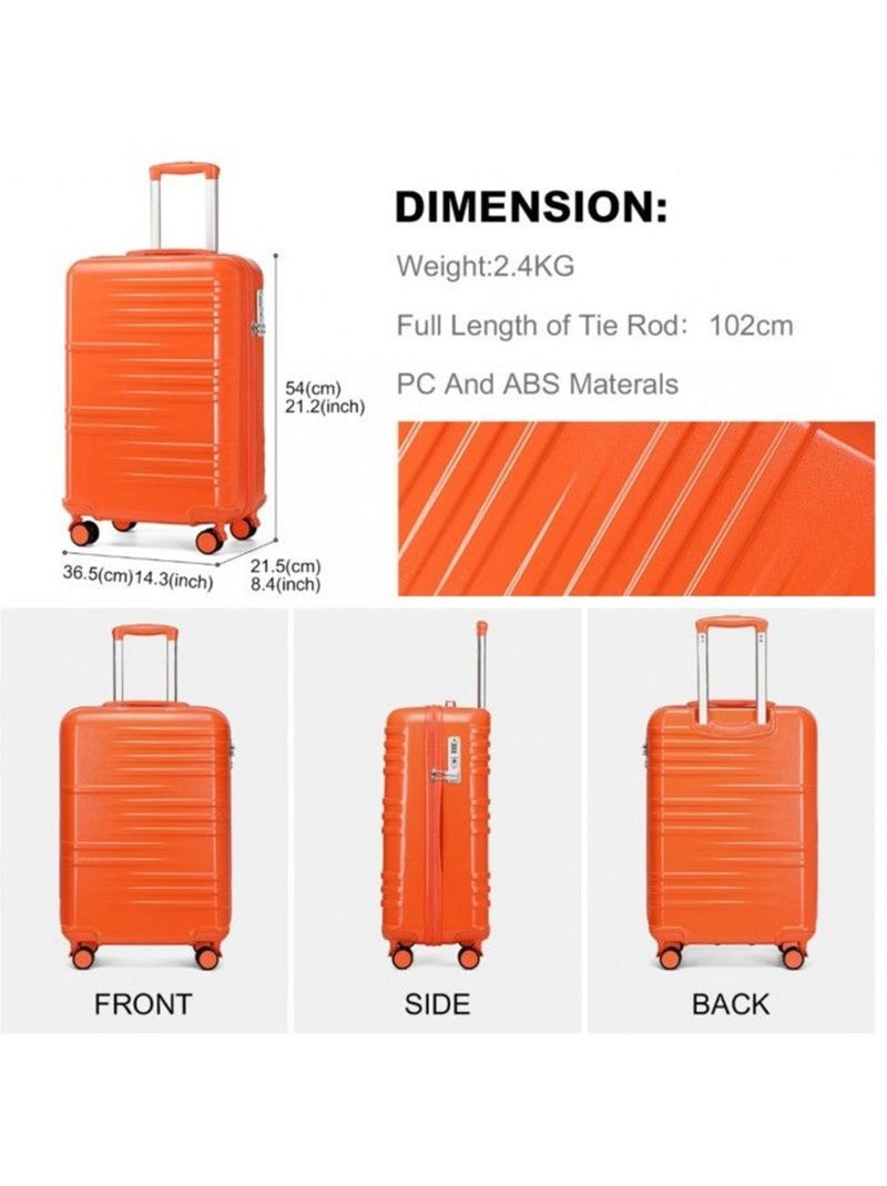 Valise cabine - 54x36.5x21.5 cm abs+pc 4 roulettes serrure tsa - british traveller Orange - Kiabi