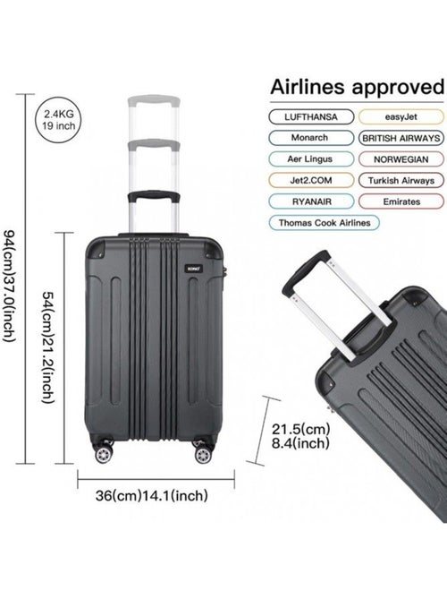 Valise cabine - 54x36x21.5 cm abs 4 roulettes - kono - Kiabi Valise cabine - 54x36x21.5 cm abs 4 roulettes - kono - Kiabi