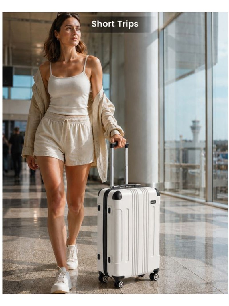 Valise cabine - 54x36x21.5 cm abs+pc 4 roulettes - kono Beige - Kiabi