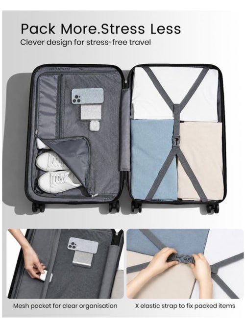 Valise cabine - 54x36x21.5 cm abs+pc 4 roulettes - kono - Kiabi