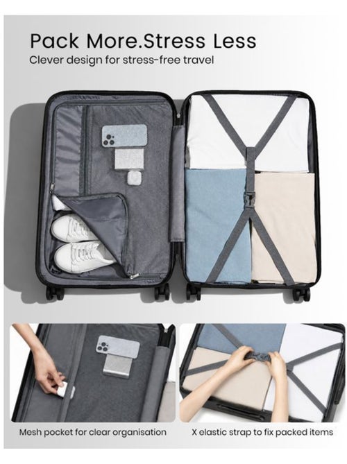 Valise cabine - 54x36x21.5 cm abs+pc 4 roulettes - kono - Kiabi