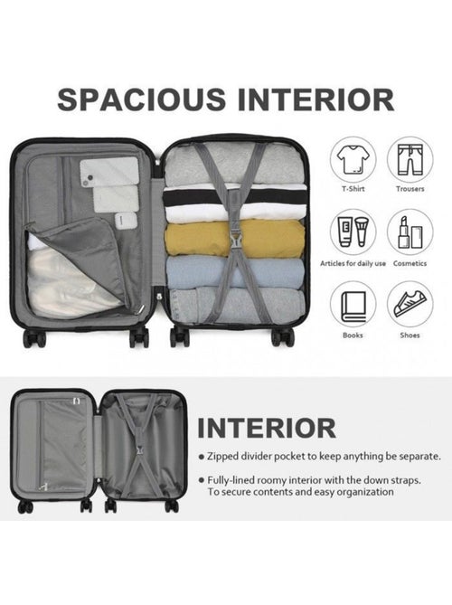 Valise cabine - 54x37.5x22 cm, rigide abs, serrure à code - kono - Kiabi Valise cabine - 54x37.5x22 cm, rigide abs, serrure à code - kono - Kiabi