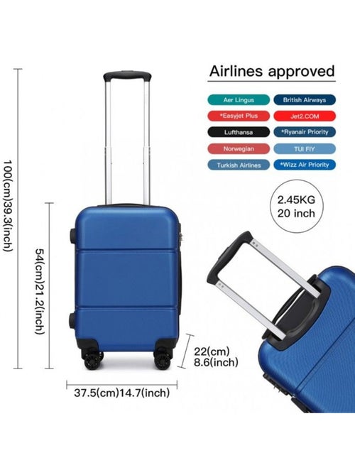 Valise cabine - 54x37x22 cm, rigide abs, 4 roues, serrure à code - kono - Kiabi Valise cabine - 54x37x22 cm, rigide abs, 4 roues, serrure à code - kono - Kiabi