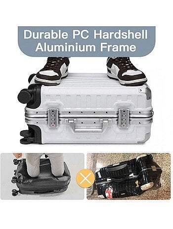 Valise cabine - 54x38x24 cm rigide 4 roulettes serrure tsa - kono