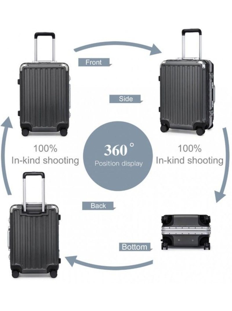 Valise cabine - 54x38x24 cm rigide 4 roulettes serrure tsa - kono Noir - Kiabi