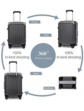 Valise cabine - 54x38x24.5 cm 4 roulettes serrure tsa - kono