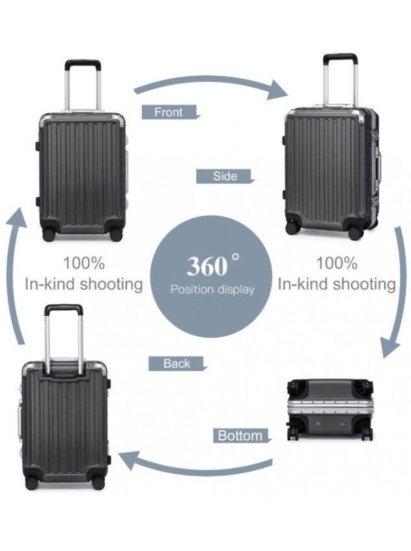 Valise cabine - 54x38x24.5 cm 4 roulettes serrure tsa - kono Noir - Kiabi